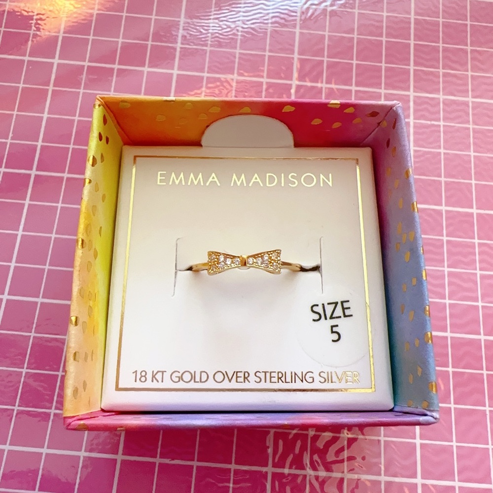 Emma Madison size 5 ring 18kt gold over sterling silver